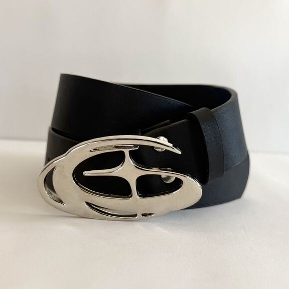 Chrome Star Black Silver Belt – Futuristic Grunge Emo Style, Unisex, Brand New - Picture 4 of 12